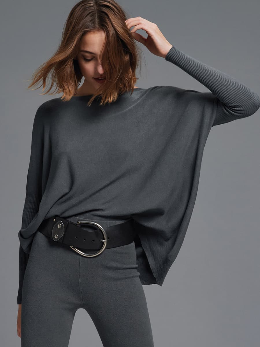 Snygg Loungewear oversize tröja — Anthracite